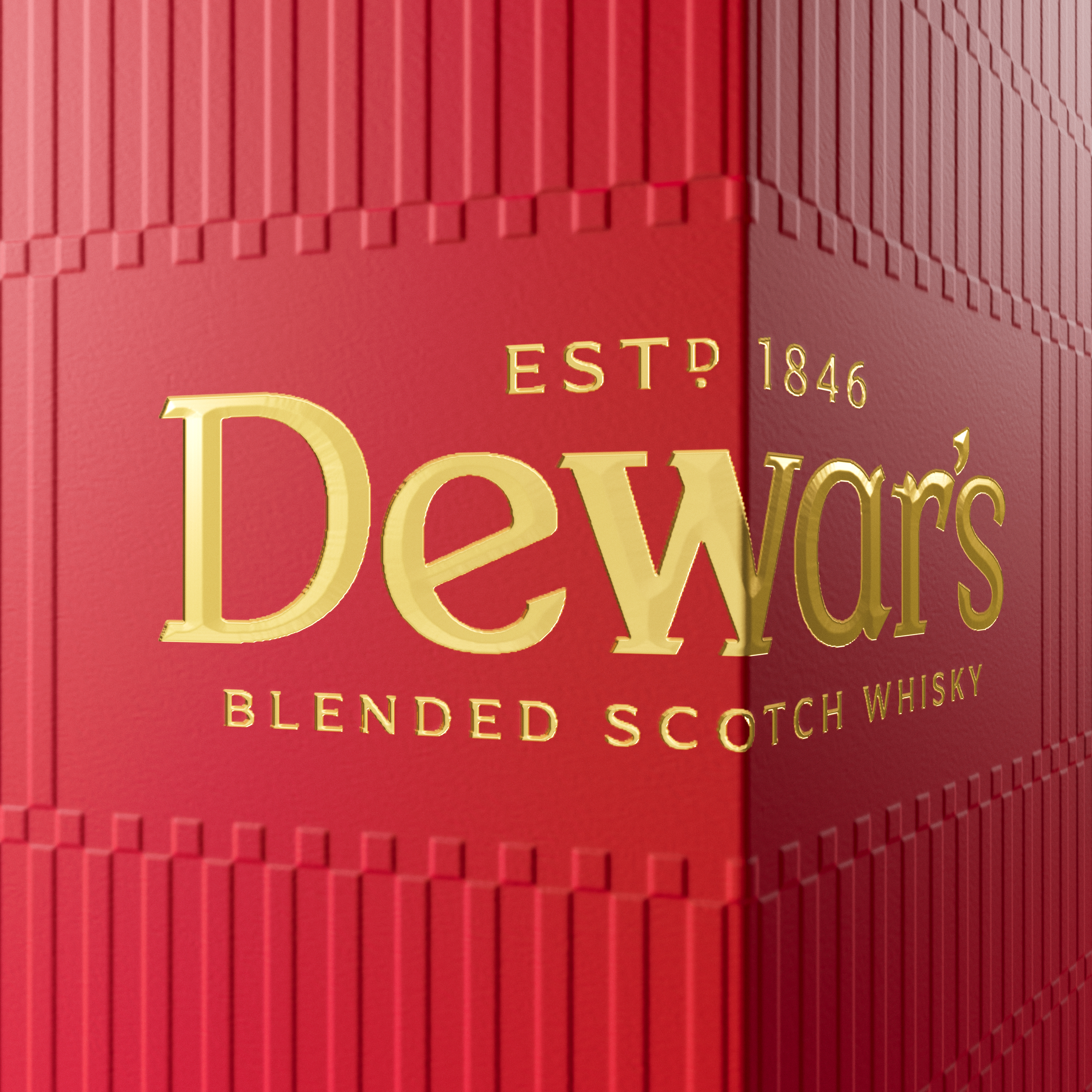 Dewar's 26 year whisky box alternate angle CGI render